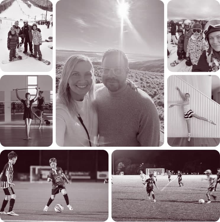 Family moments outside the office, snow holidays, dance, soccer and time together